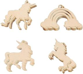 img 1 attached to 🦄 24 Pieces of Unfinished Wooden Unicorn Cutouts for Crafts & DIY Painting - Ideal Wood Christmas Ornaments Assortment with 4 Unique Designs