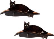 🐱 arf pets cat perch: wall-mounted wooden shelf for natural kitty activity, fun exercise - sturdy feline furniture, holds up to 44 lbs. (2 pack) logo