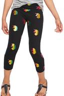 🌈 stylish & fun: justice girls rainbow unicorn crop leggings black - perfect blend of comfort and magic! logo