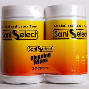 img 2 attached to 🧽 SaniSelect Multi-Surface Cleaning Wet Towels - 140 Wet Towels in Total - 70 Lemon Scented Wet Towels Per Canister - 5” x 8” Wet Towel Size - Ideal for Home, Office, or Car Use