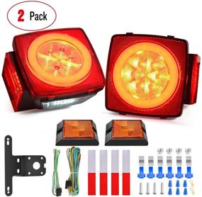 img 4 attached to 🚚 Enhanced Visibility: Nilight 2PCS Square LED Trailer Light Kit with Halo Glow - Submersible, Ideal for 12V Trailer Boat Camper RV Trucks Snowmobile (TL-41)