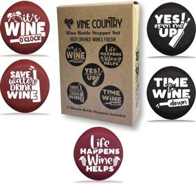 img 4 attached to 🍷 Quirky Wine Stoppers - 5 Fun and Reusable Bottle Stopper Cap Set With Gift Box - Perfect Wine Gift Accessory for Friends