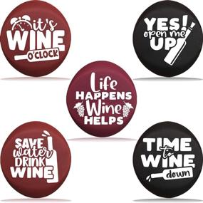 img 1 attached to 🍷 Quirky Wine Stoppers - 5 Fun and Reusable Bottle Stopper Cap Set With Gift Box - Perfect Wine Gift Accessory for Friends