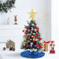 🎄 24-дюймовое королевское синее пайетки декоративное круглое основание для елки: праздничное небольшое украшение для рождества и хэллоуина - материал из пайеток для идеального праздничного декора (синий) логотип