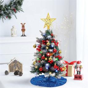 img 4 attached to 🎄 24 Inch Royal Blue Sequin Tree Skirt: Festive Small Christmas & Halloween Decoration - Round Sequince Material for Perfect Holiday Décor (Blue)