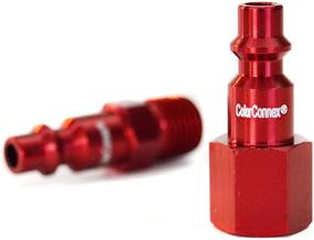 img 2 attached to 🔴 ColorConnex Coupler & Plug Kit (14 Piece), Industrial Type D, 1/4 in. NPT, Red - A73458D: Ultimate Pneumatic Connector Set for Industrial Use