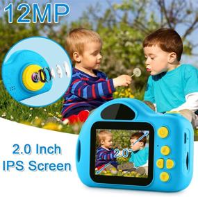 img 1 attached to 📸 GKTZ Kids Camera, Kids Video Camcorder Digital Children Camera for Boys and Girls Age 3 4 5 6 7 8 9,12MP Toddler Toy Camera - Blue, Ideal Birthday and Christmas Gift with 32GB SD Card