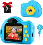 📸 gktz kids camera, kids video camcorder digital children camera for boys and girls age 3 4 5 6 7 8 9,12mp toddler toy camera - blue, ideal birthday and christmas gift with 32gb sd card logo