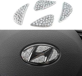 img 4 attached to 💎 Enhance Your Hyundai Driving Experience with Ramecar Steering Wheel Bling Crystal Shiny Diamond Interior Sticker
