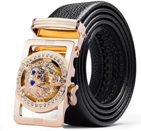 img 3 attached to NOOS Luxury Leather Buckle Adjustable Men's Accessories for Belts