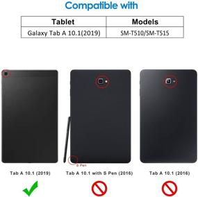 img 3 attached to 🔴 JETech Samsung Galaxy Tab A 10.1 Case (SM-T510/T515) - Stylish Red Protection