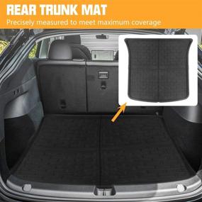 img 2 attached to 🚗 Tesla Model Y All-Weather Cargo Liner Mat Set - Frunk, Rear Trunk, and Storage Trunk Mats for Interior Protection - Pack of 3