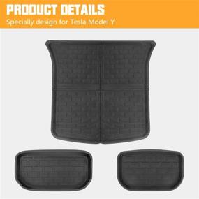 img 3 attached to 🚗 Tesla Model Y All-Weather Cargo Liner Mat Set - Frunk, Rear Trunk, and Storage Trunk Mats for Interior Protection - Pack of 3