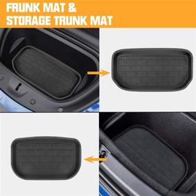 img 1 attached to 🚗 Tesla Model Y All-Weather Cargo Liner Mat Set - Frunk, Rear Trunk, and Storage Trunk Mats for Interior Protection - Pack of 3