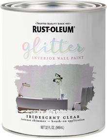 img 4 attached to ✨ Rust-Oleum Glitter Interior Wall Paint - 32 Fl Oz (Pack of 1), Iridescent Clear