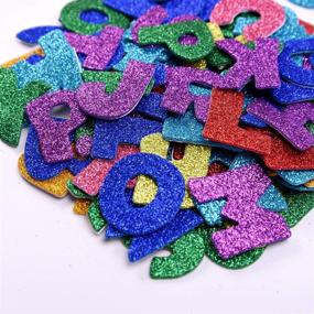 img 1 attached to 🎃 WJBB 5 Sets Glitter Foam Letter Stickers for Halloween, Christmas, and Valentine's Day Decorations - Assorted Colors (Letter)