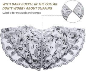 img 3 attached to Sparkling Sequin Bridal Beaded Scarves & Wraps: Glamorous Women's Accessories for Evening Events