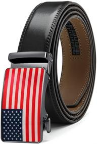 img 4 attached to Ratchet Leather American Automatic Buckle Men's Accessories and Belts