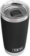 🥤 yeti rambler 20 oz tumbler: stainless steel with vacuum insulation, magslider lid, and sleek black design logo