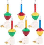 🎄 vintage christmas lights decoration: 6 pack bubble night light with classic swivel plug - old fashion christmas lights логотип