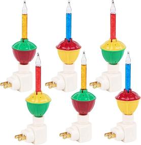 img 4 attached to 🎄 Vintage Christmas Lights Decoration: 6 Pack Bubble Night Light with Classic Swivel Plug - Old Fashion Christmas Lights