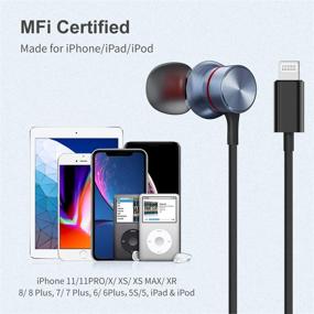 img 3 attached to 🌩️ FAPO Lightning Earphones - MFi Certified Earbuds with Noise Isolation for iPhone 13, 12, 11 and More - Perfect for Women and Men