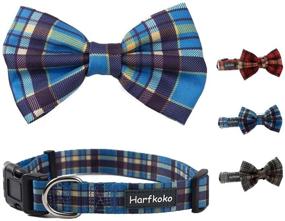 img 3 attached to 🐾 Stylish Grid Bowtie Collar for Dogs and Cats – Adjustable Plaid Comfortable Durable Pet Accessories in 3 Styles