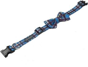 img 1 attached to 🐾 Stylish Grid Bowtie Collar for Dogs and Cats – Adjustable Plaid Comfortable Durable Pet Accessories in 3 Styles