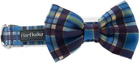 img 2 attached to 🐾 Stylish Grid Bowtie Collar for Dogs and Cats – Adjustable Plaid Comfortable Durable Pet Accessories in 3 Styles