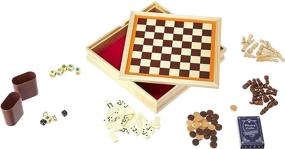 img 1 attached to 🎲 Ultimate 6-in-1 Game Set: Chess, Checkers, Backgammon, Poker Dice, Dominoes, and Playing Cards!