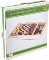 🎲 ultimate 6-in-1 game set: chess, checkers, backgammon, poker dice, dominoes, and playing cards! logo