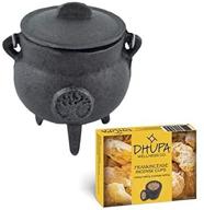 👑 search-optimized cast iron cauldron with lid, carry handle for spells, smudging, rituals & blessings – includes 6 free incense smudge cups (2.5 inch, tree of life) логотип