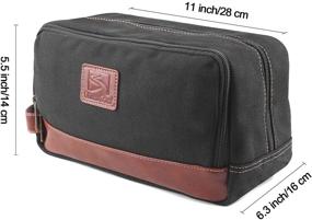 img 2 attached to 🧳 SEEMEROAD Men's Travel Toiletry Bag, Water-Resistant Dopp Kit, Leather Shaving Organizer for Cosmetics and Hygiene (Large, Black)