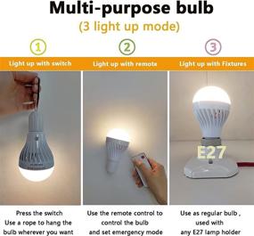 img 1 attached to 💡 Convenient 7W Rechargeable Light Bulb 4-Pack: Remote-Controlled Industrial Electrical Solution