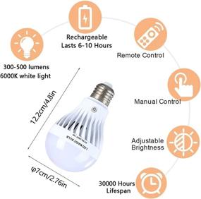 img 3 attached to 💡 Convenient 7W Rechargeable Light Bulb 4-Pack: Remote-Controlled Industrial Electrical Solution