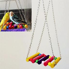 img 2 attached to 🐦 Enhance Your Bird's Cage Experience with Vktech Bird Parrot Parakeet Budgie Cockatiel Cage Hammock Swing Toy Hanging Toy