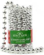 shimmer and shine with kurt adler 15-feet silver bead garland logo