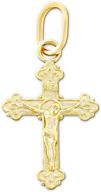 ✝️ gold baby crucifix charm - 10k solid gold - nickel free - charm america logo