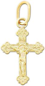 img 2 attached to ✝️ Gold Baby Crucifix Charm - 10K Solid Gold - Nickel Free - Charm America