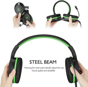 img 2 attached to 🎧 Multi-Platform Gaming Headset for PS4, Xbox One, PC, Windows, Mac, Nintendo Switch | Noise Canceling Over Ear Headphones with Mic | Bass Surround | Soft Memory Earmuffs | Green