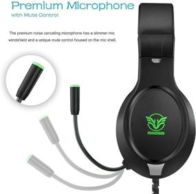 img 1 attached to 🎧 Multi-Platform Gaming Headset for PS4, Xbox One, PC, Windows, Mac, Nintendo Switch | Noise Canceling Over Ear Headphones with Mic | Bass Surround | Soft Memory Earmuffs | Green