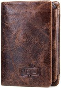 img 4 attached to 👔 Genuine Leather Bifold Trifold Men's Accessories with Contacts