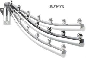 img 3 attached to 🧥 Anpatio 15.75" Stainless Steel Wall Mounted Clothes Hanger Coat Rack - Detachable, Sturdy Swing Arm Design for Closet, Laundry Room Dryer - Space Saver with Screws Included