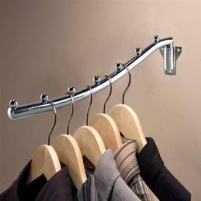 img 1 attached to 🧥 Anpatio 15.75" Stainless Steel Wall Mounted Clothes Hanger Coat Rack - Detachable, Sturdy Swing Arm Design for Closet, Laundry Room Dryer - Space Saver with Screws Included