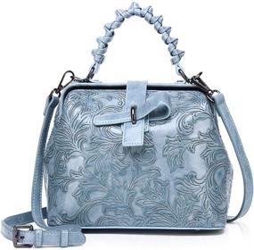img 4 attached to Satchel Handbags Purses Embossed Shoulder Women's Handbags & Wallets