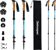 retrospec solstice aluminum trekking and ski poles - adjustable & collapsible lightweight hiking, walking, and skiing sticks with cork grip for men and women logo
