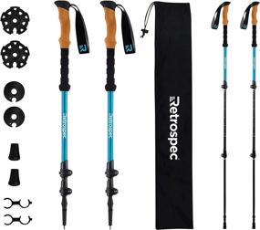 img 4 attached to Retrospec Solstice Aluminum Trekking and Ski Poles - Adjustable & Collapsible Lightweight Hiking, Walking, and Skiing Sticks with Cork Grip for Men and Women