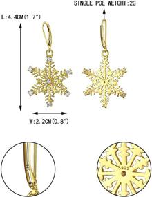 img 1 attached to 👑 EVER FAITH Sterling Silver Clear CZ Winter Snowflake Leverback Earrings for Women - Elegant Ear Accessories Jewelry