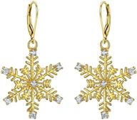 👑 ever faith sterling silver clear cz winter snowflake leverback earrings for women - elegant ear accessories jewelry logo