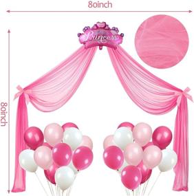 img 2 attached to 🎉 Unleash the Magic: Golray Princess Party Supplies for Girls with 33 Balloons, Tulle Backdrop, Bowknot, Gold Happy Birthday Balloons, Banner, Sash, Star Heart Crown Balloon – Perfect Pink and Gold Party Decorations